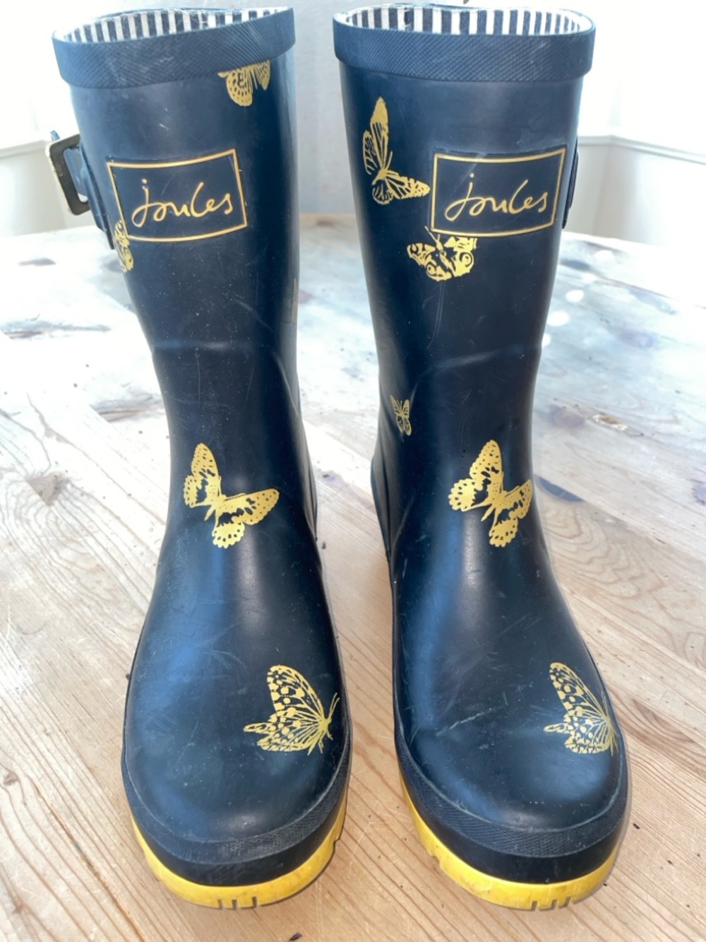 Joules Butterfly Rain Boots Cottagecore Preppy Festival Wellies - Picture 3 of 7